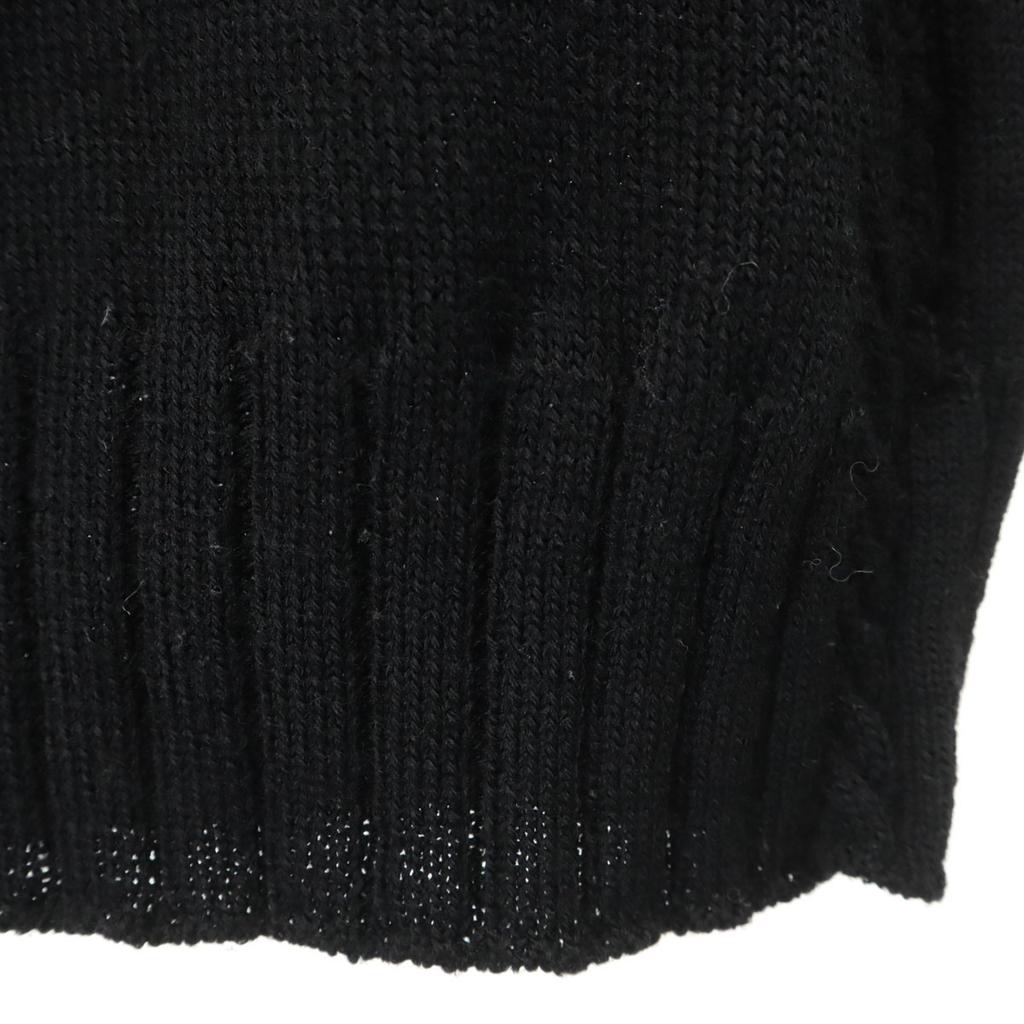 LANVIN en Bleu Hergestellt in Japan Langarm Rollkragenpullover 48 schwarzer Strick Herren Gebraucht
