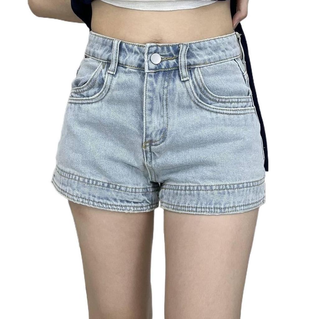 2026 New American Retro High-Waist Spicy Girl Slim Fit Denim Shorts for Women - Summer Style Hot Pants