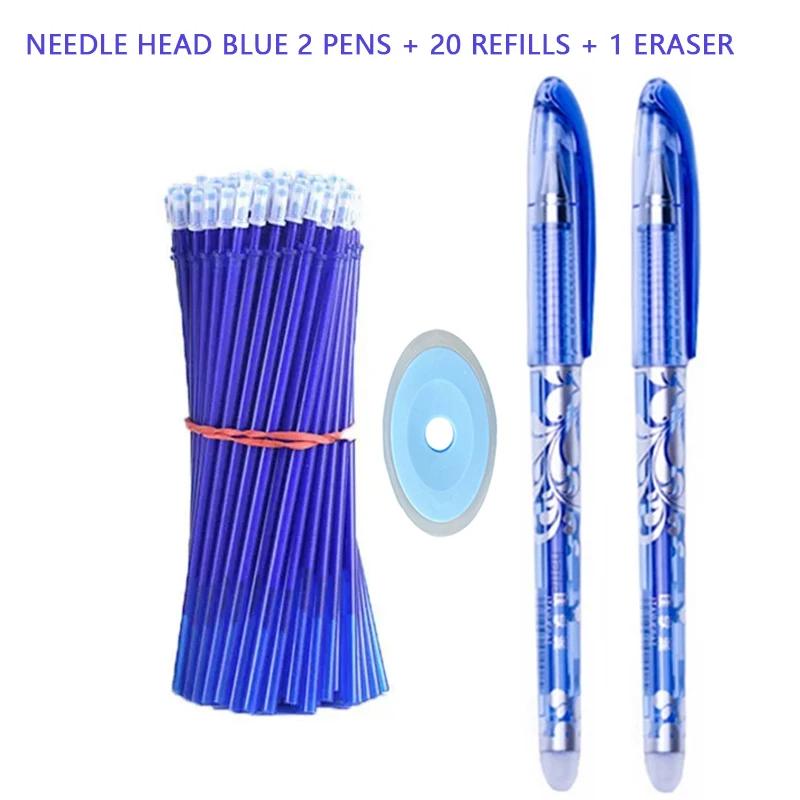 3-28 ks Smazatelná pera 0,5 mm Náplň Omyvatelná Rukojeť Modrý/Černý Inkoust Gelové Pero pro Školní Kancelářské Psací Potřeby