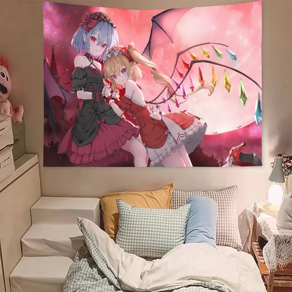 Large Populae Fashion Cool Touhou Project Tapestry Home Decor Wall Hanging Living Room Bedroom Aesthetic Decor Multiple Size
