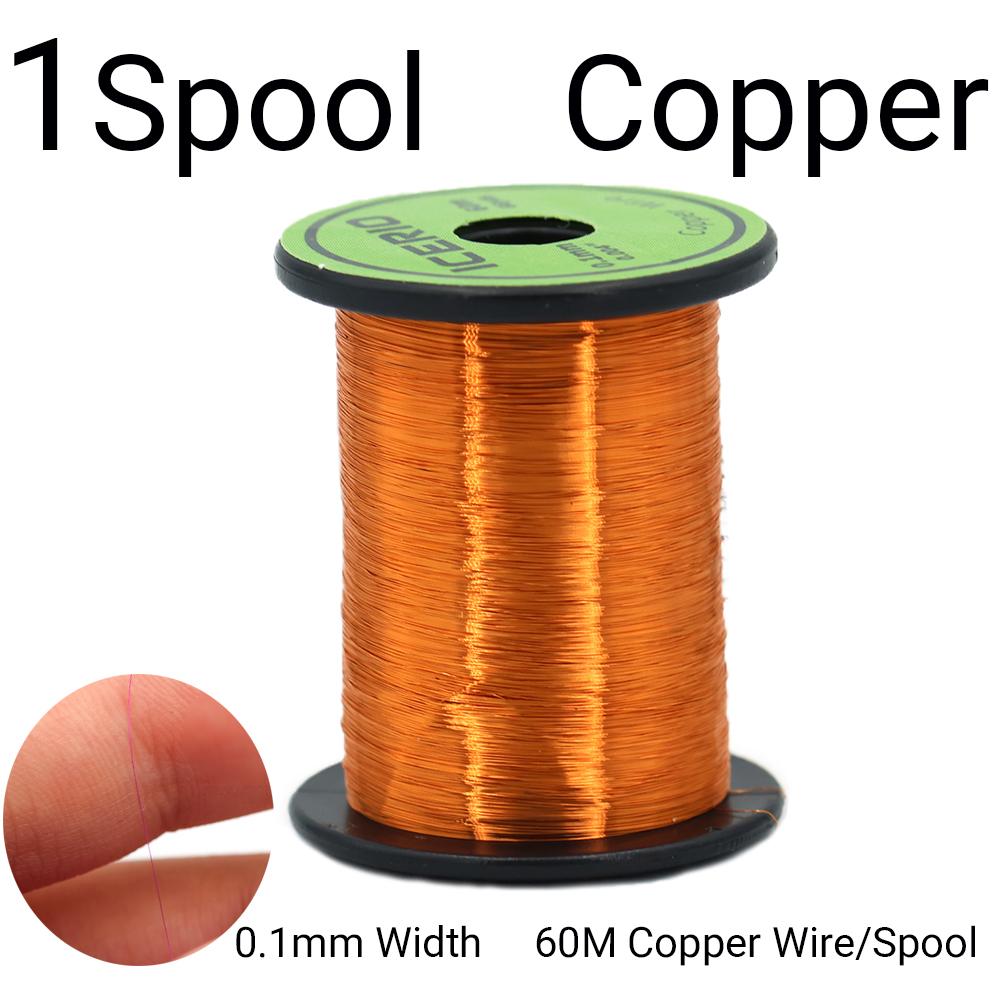 

Сверхтонкая мягкая медная проволока 0,1 мм для вязания мушек, риббинга нимф, армирования, Zebra Midge, материалы для изготовления рыболовных мушек