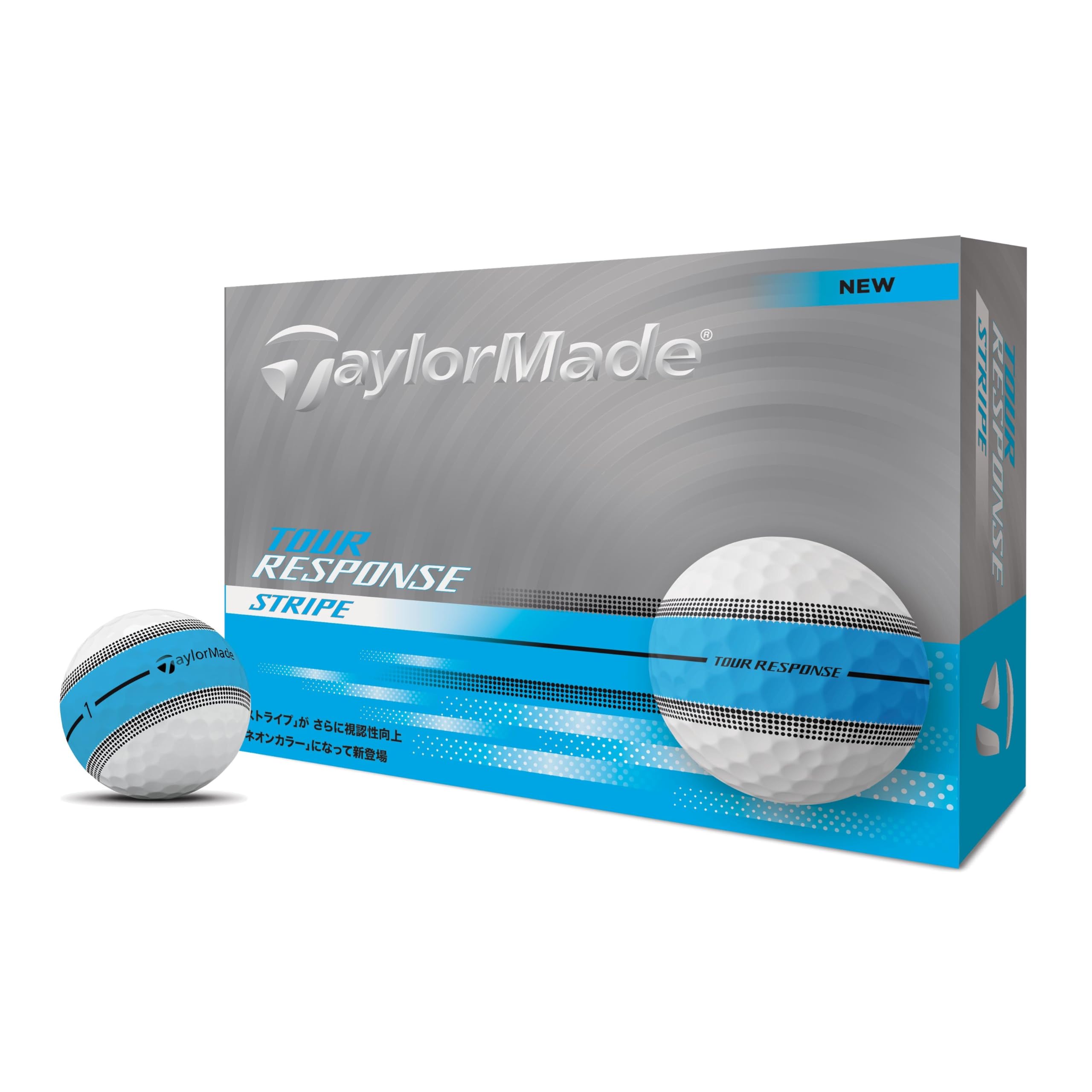 

TaylorMade TMJ25 Tour Response Stripe Neon Blue JPN dz Golf Balls (White/Blue)