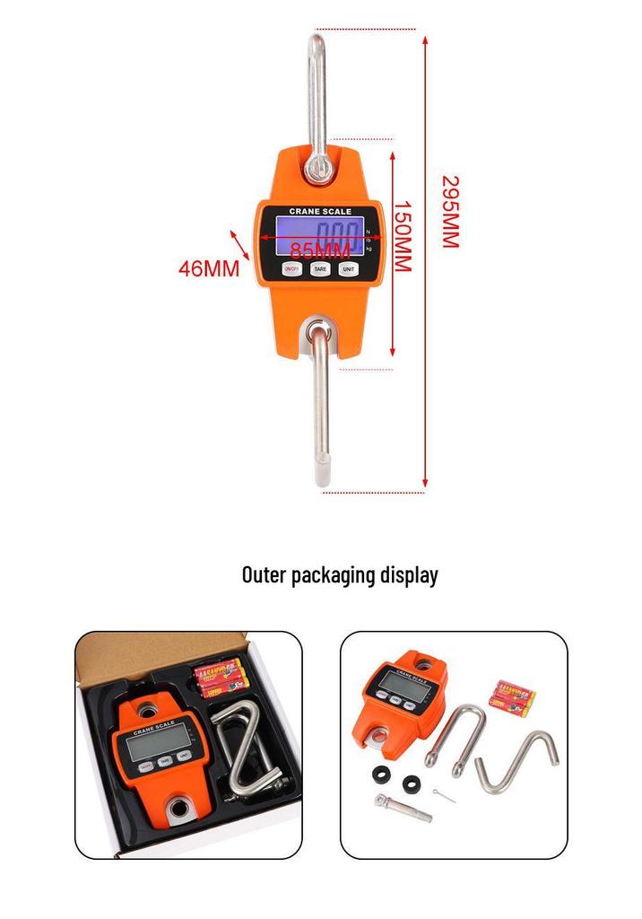 New 300kg Precision Portable Electronic Hanging Crane Scale