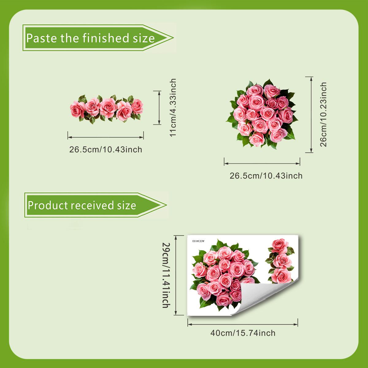 

Романтическая розовая роза наклейка на унитаз самоклеящаяся водонепроницаемая наклейка для украшения ванной комнаты 30*40cm