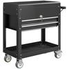 Rolling Tool Cabinet, Tool Chest with Drawers, Work Surface, Lockable, with Handle, Steel, Black