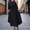 2025 Spring Fashion: Plus Size African Swing Dress with Lace-up Waist