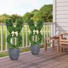 Easter Rabbit Bonsai Artificial Boxwood Bow Decoration Green Plant with Bow Tie Rabbit Shaped Topiary Trees for Outdoor Indoor