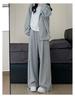 Women's 2024 Winter Fleece-Lined American Style Sweatpants - Slimming Loose Fit, Straight & Wide Leg Joggers