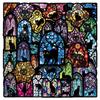 50 Stained Glass & Black Cat Gothic Stickers - Colorful, Waterproof, Decorative Journal Set