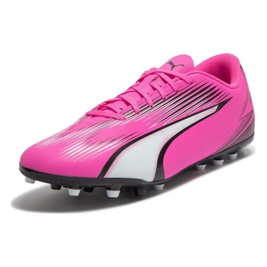 Puma Ultra Play Round Toe Lace-Up MG (Rubber Short Stud) Soccer Shoes Men Soccer Shoes Pink Black White 107764-01