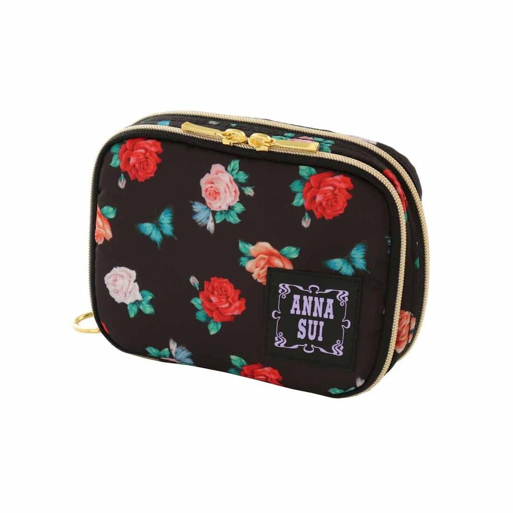 pouch Rose Anna [Anna Sui] 2-way pouch/travel (Black) Sui/Women's 001224-0002-01