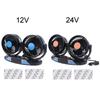Portable Truck Double Head Fan Vehicle Auto Cooling Cooler Adjustable Low Noise