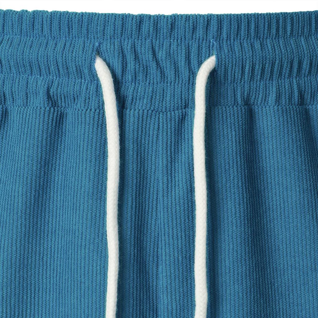 Pantaloni sportivi estivi a tinta unita con lacci in velluto a coste semplici a cinque quarti pantaloni da uomo pantaloni casual Pantaloncini (Uomo)