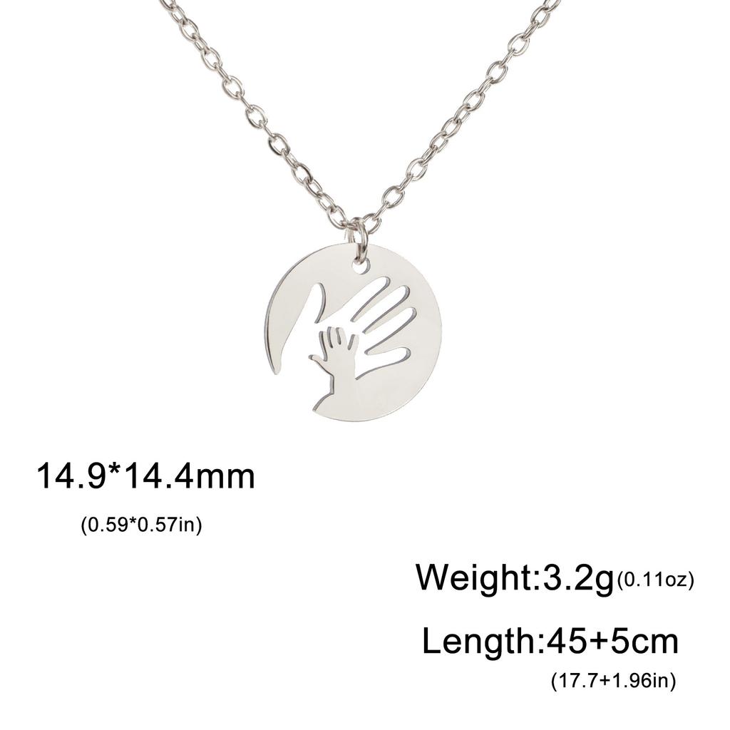 Simple Fashion Mother Love Necklace Round Pendant Baby Mom Jewelry Gift
