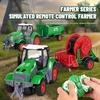 Non-Toxic Rc Farm Tractor 1/24 Remote Control Loader Trailer Farmer Truck Electric Transportation Car Model Toy Kid Children Birthday Gift