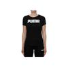 Puma Letter Print Crew Neck Short Sleeve T-Shirt Women Tops Black 847195-01