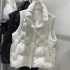 Europe Station down vest short winter new down jacket women's waist thin white duck down vest jacket