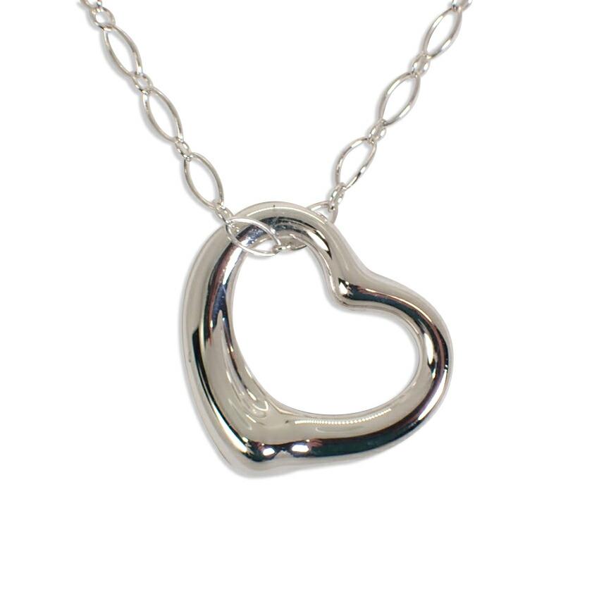 

[Used] TIFFANY/Tiffany 925 Open Heart Oval Link Chain Pendant [g260-82]