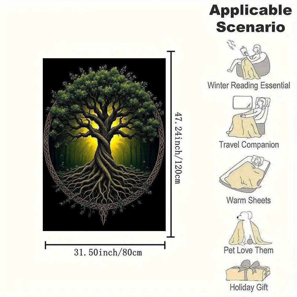 """Baum des Lebens Wandkunst""": Majestät der Natur in jedem Zuhause"Decke Flanell Überwurfdecke für Sofa, Bett, Reisen, Camping, Büro, Couch, Ch