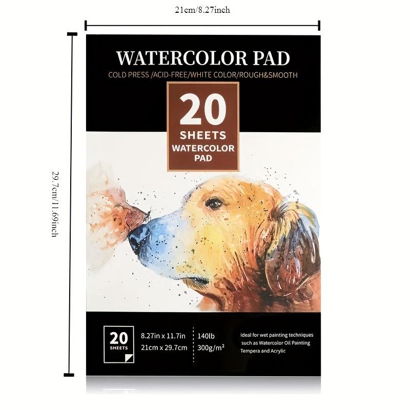 

300g A4 20-Page Glue-Packed Coarse Grain & Fine Grain Wood Pulp Watercolor Watercolor Pigment Special Painting Watercolor Special Paper