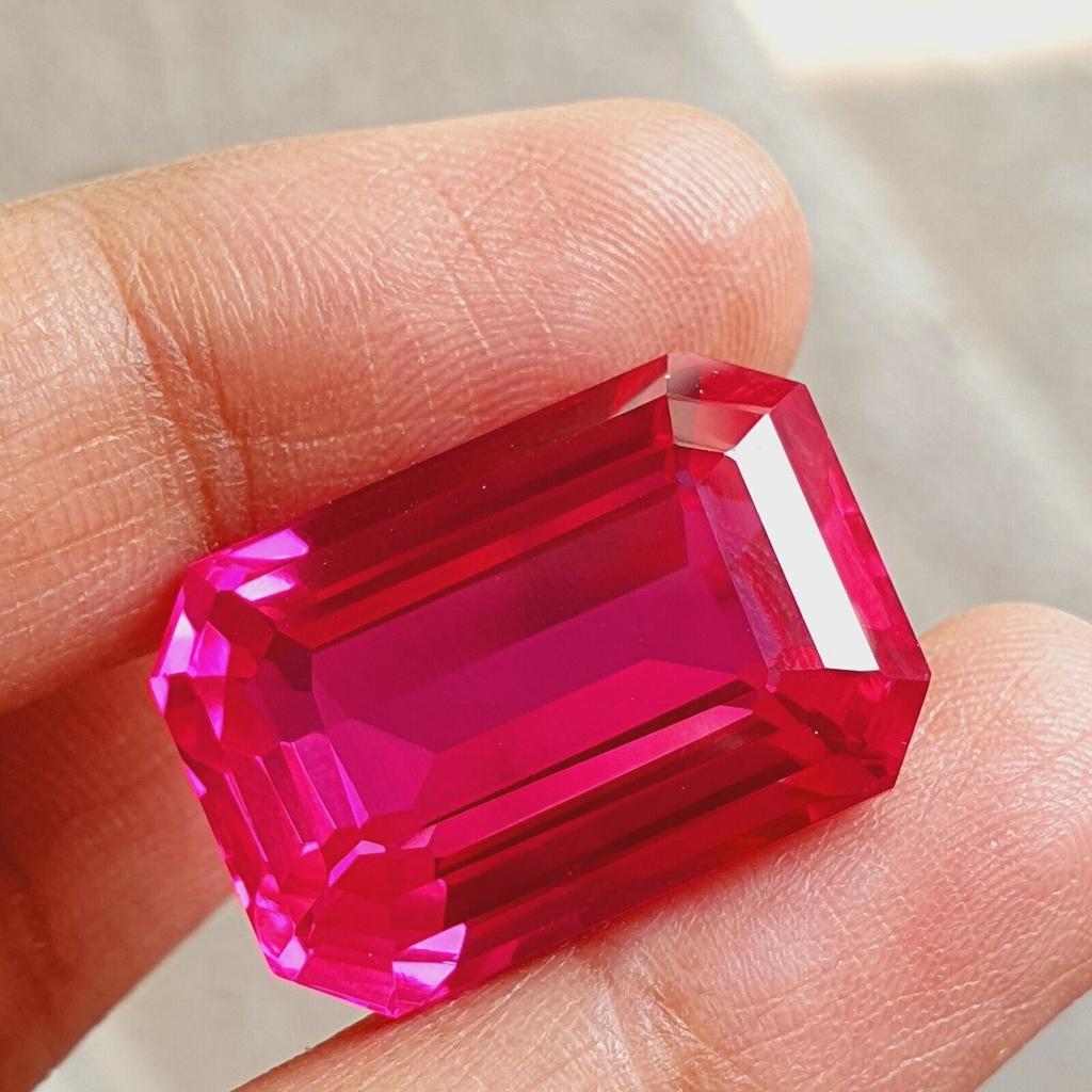 12 Ct Natural Mozambique Rich Pink Sapphire Radiant Cut Loose Gemstone