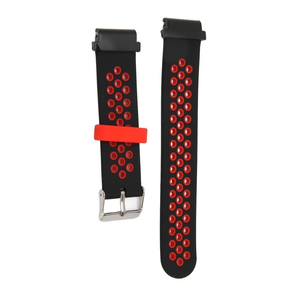 20mm Silicone Watchband Breathable Water Resistant Comfortable Wrist Strap for Garmin Fenix 7S 6S 5S Black Red
