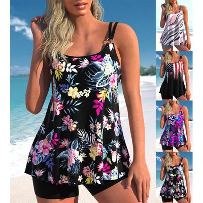 2025 New Summer Women's Regular Tankini Beach Set Monokini Swimwear Swimwear Two Piece Swimwear Fashion Print Tankin