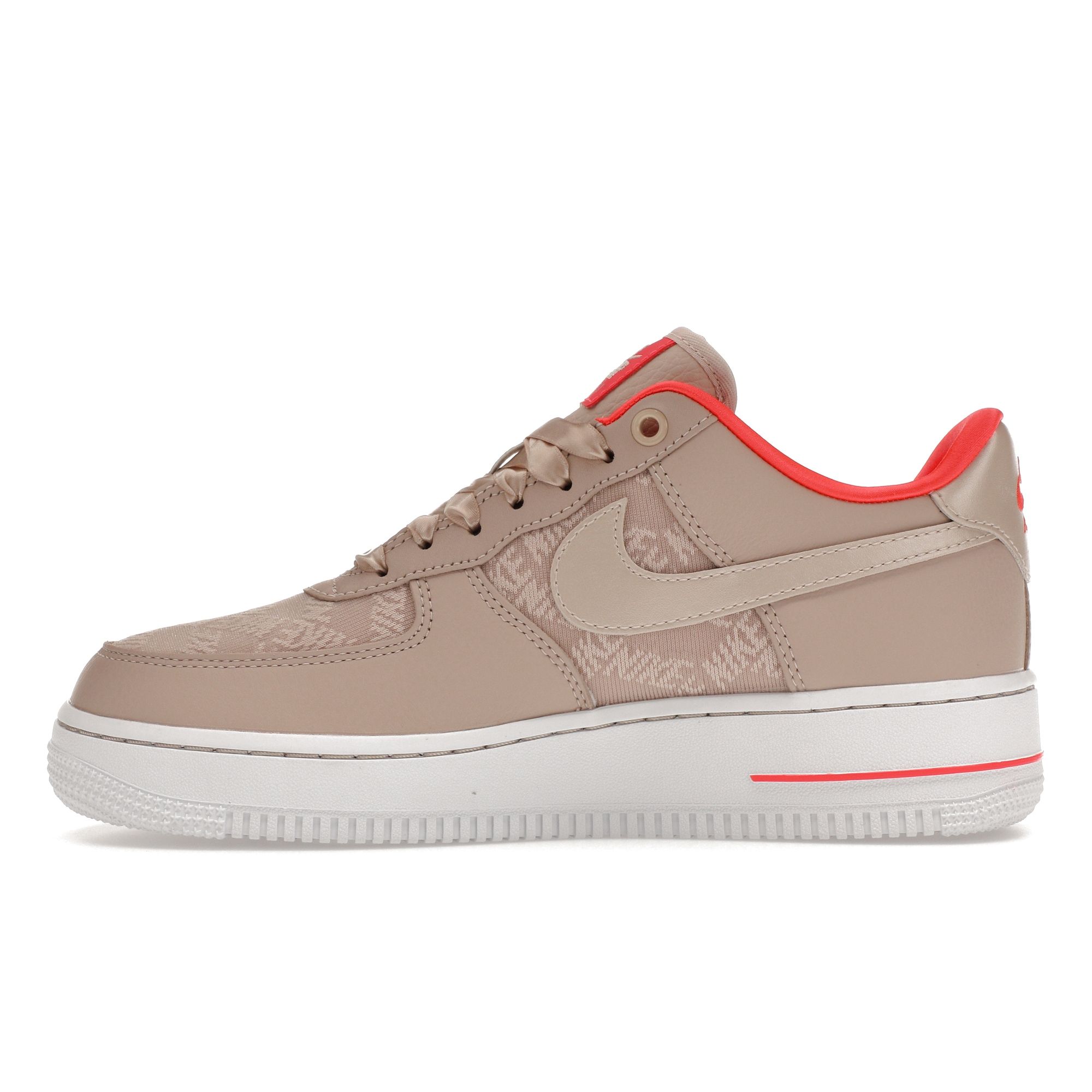 Женские кроссовки Nike Air Force 1 07 Fossil Stone Laser Crimson Pink White DQ7782-200 — фото 5