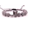 8mm White Zircon CZ Crown Woven Bracelet