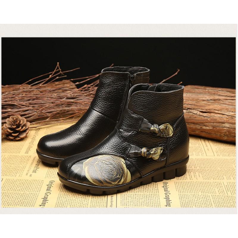 Womens Winter Ethnic Style Short Boots