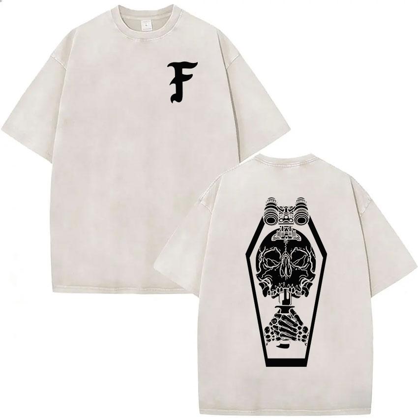 Forward Observations Group T-shirt Lavata Vintage Scheletro Uomo Gotico Oversize Girocollo Manica Corta T-shirt Y2k Streetwear