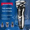 German Triple-Head LCD Digital Shaver: Washable 3-in-1 Hair Clipper, Nose Trimmer, Electric Shaver.
