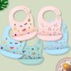 Babero de silicona para bebé, Baberos impermeables con forma de plátano para Saliva, delantales comestibles suaves para alimentación de recién nacidos con dibujos animados, bufanda para eructar ajustable para bebé