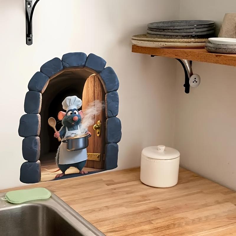 1 Stück Süßer Kleiner Mäuse Aufkleber Küchenchef Wanddekoration Wohnzimmer Schlafzimmer Küchenwandaufkleber Heimdekorationszubehör