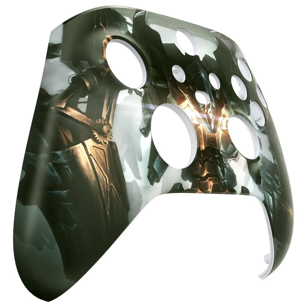 custom front housing shell for Xbox Series featuring a mildly cover faceplate for Xbox Series and Xbox Core not eXtremeRate's X/S, horror-inspired