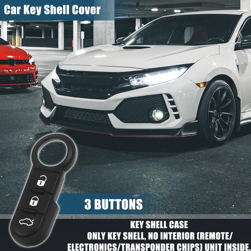 X Autohaux Car 3 Buttons Remote Key Case ert Rubber Pad Keypad Shell Cover Tools for Fiat 500 500X 500L 2007- Accessories