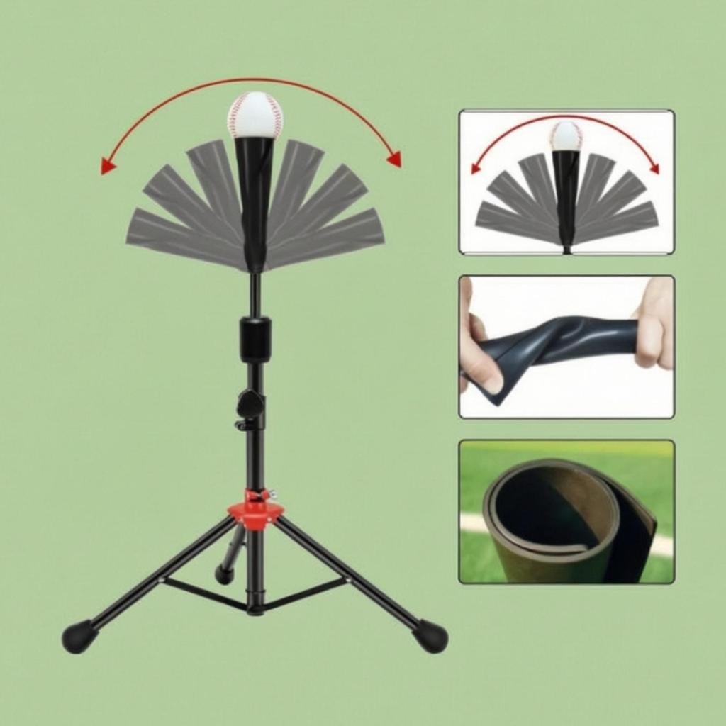 Batting Tee with Carrying Bag Stable Training Gear Sturdy for Warmups