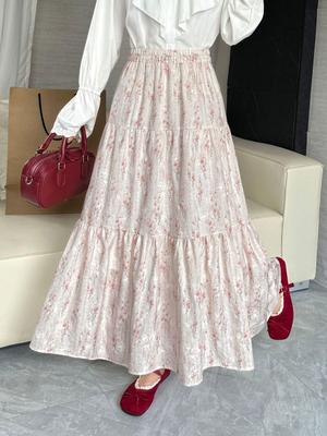 Französisches Süßes Besticktes High-Waist A-Linien-Kleid