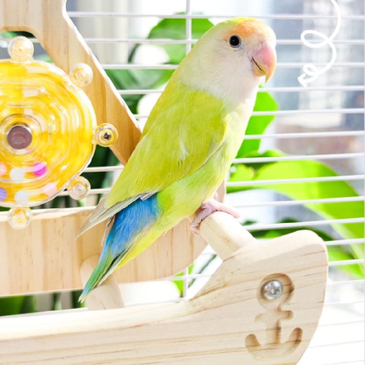 Rocking Parrot Playgrounds Stand Perch Toy with 4 Chewable Perches Encouraging Balance Exercise For Small to Large Bird