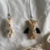 Wings Star Rabbit Phone Charm Devil Rabbit Mobile Phone Chain Plush Rabbit Keychains  Women Girl