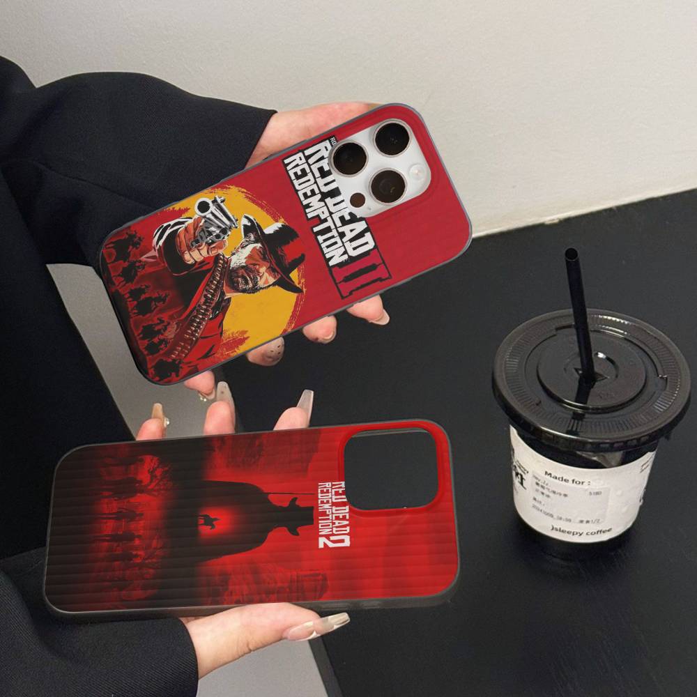Red Dead Redemption RDR 2 Phone Case For iPhone 17 16 15 11 12 13 14 Pro Max Soft Corrugated Silicone Cover Case