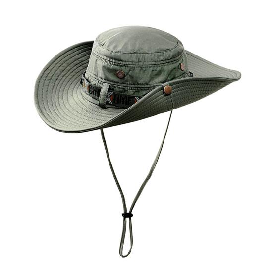 Summer Cap Useful Washable Decorative Curled Edge Wide Brim Men Sun Hat Outdoor