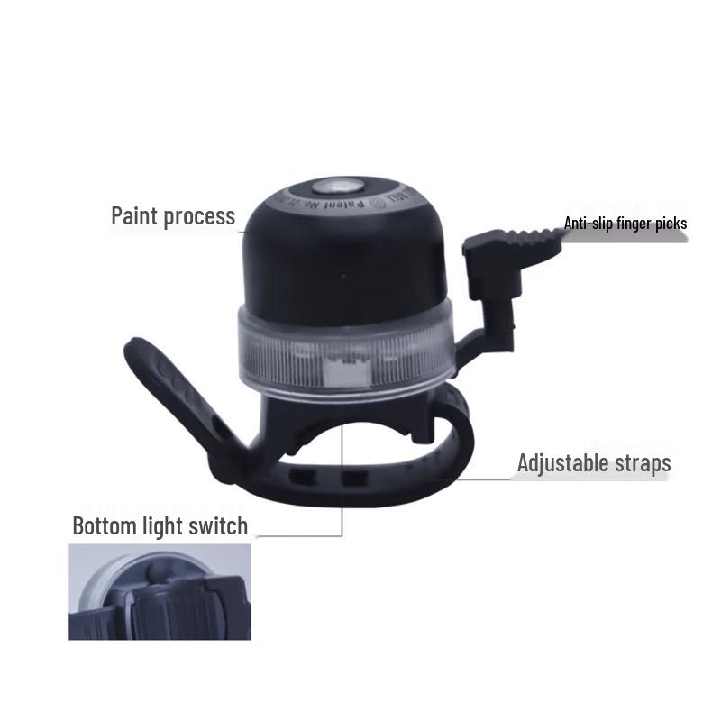Lishi Rote Fahrradklingel mit Licht (2er-Pack)