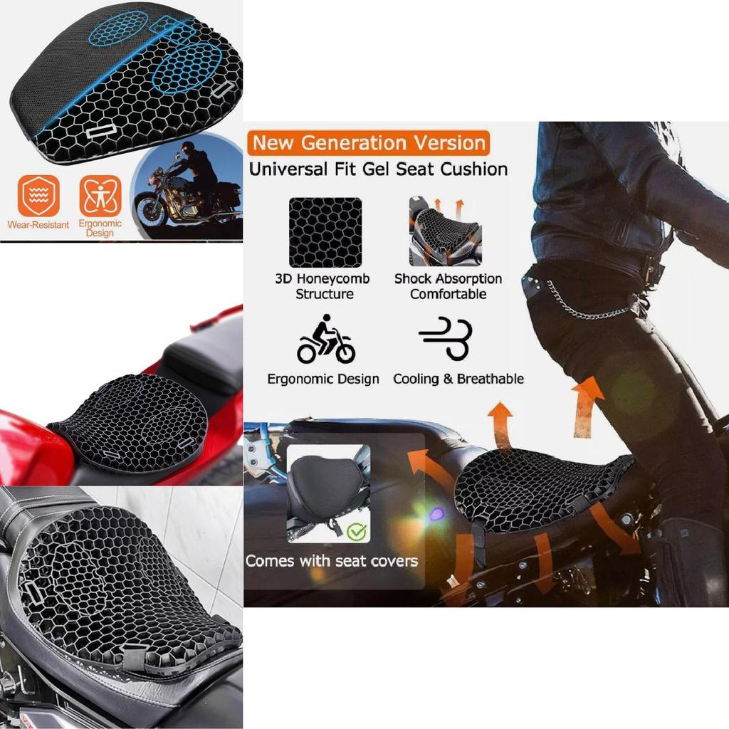 Premium Breathable Motorcycle Seat Cushion With Shock Absorption And Uv Protection Features For All Seasons Use