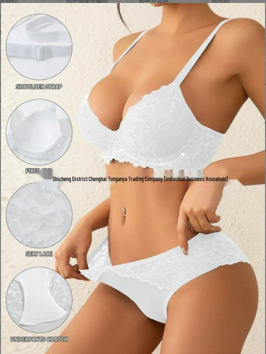 

Кросс-бордерный Сексуальный Кружевной Комплект Бюстгальтеров Push-up для Женщин - Горячая Распродажа 90C белый