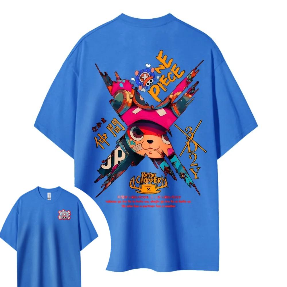 ONE PIECE Hotblooded Animation Choba Shortsleeved Mens and Womens Same Style Comfortable Shortsleeved Couples Casual Top