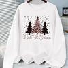 (Asian Size) Tree Cute Lovely Print T Shirt Christmas New Year Graphic Tee Women Autumn Winter Casual Fashion Top Clothing Long Sleeve T-shirts