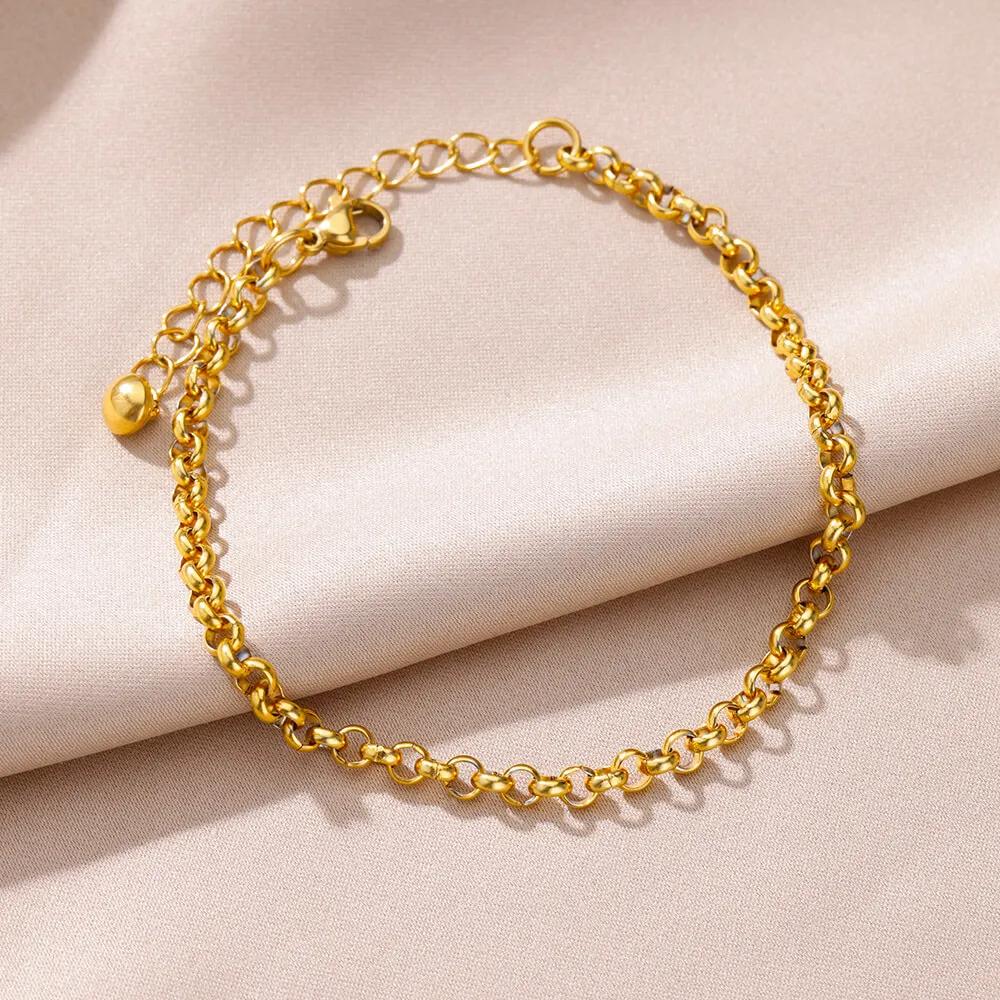 Stainless Steel Imitation Pearl Anklets for Women Gold Color Chain Ankle Bracelet Anklet Summer Beach Jewelry Accessories Gift
