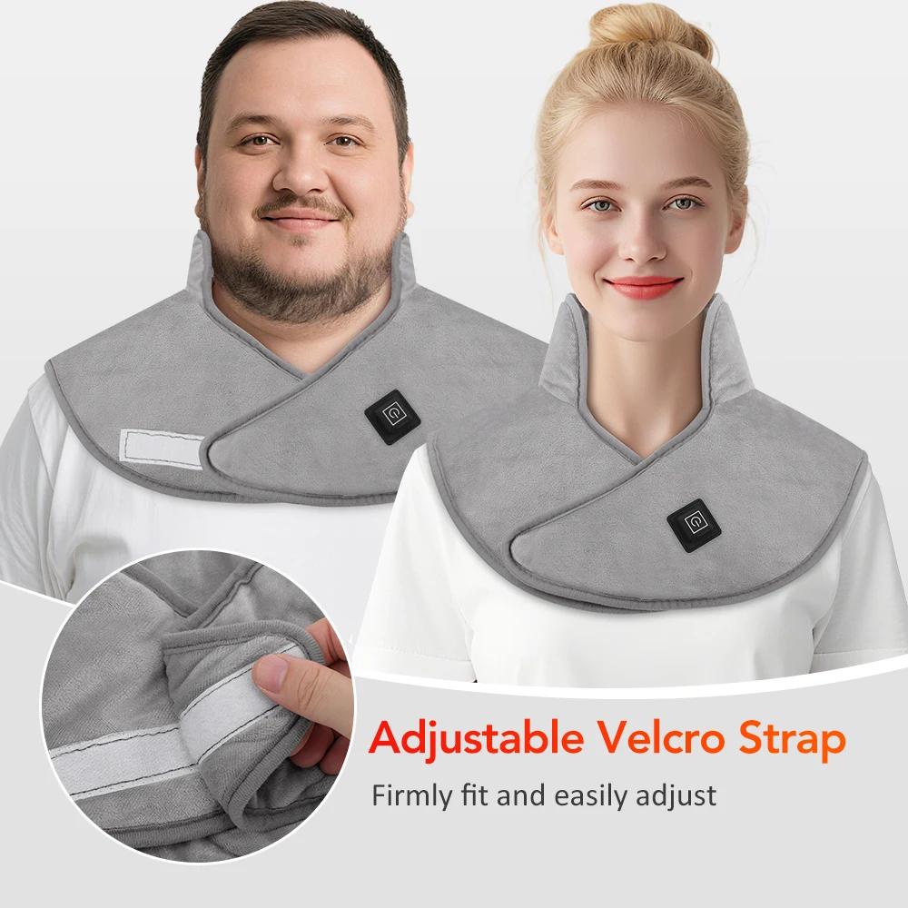 Electric Heating Shoulder Neck Pad Cervical Wrap Three Gear Thermal Compress Pads Shawl Warm Back Relax Tool for Office Home