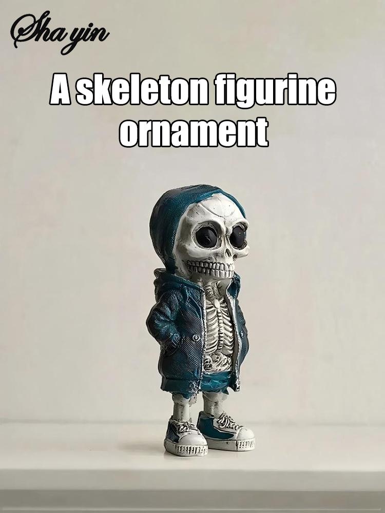 Halloween Skeleton Doll Resin Ornament Alien Hoodie Ghost Festival Party Desktop Courtyard Decorationv